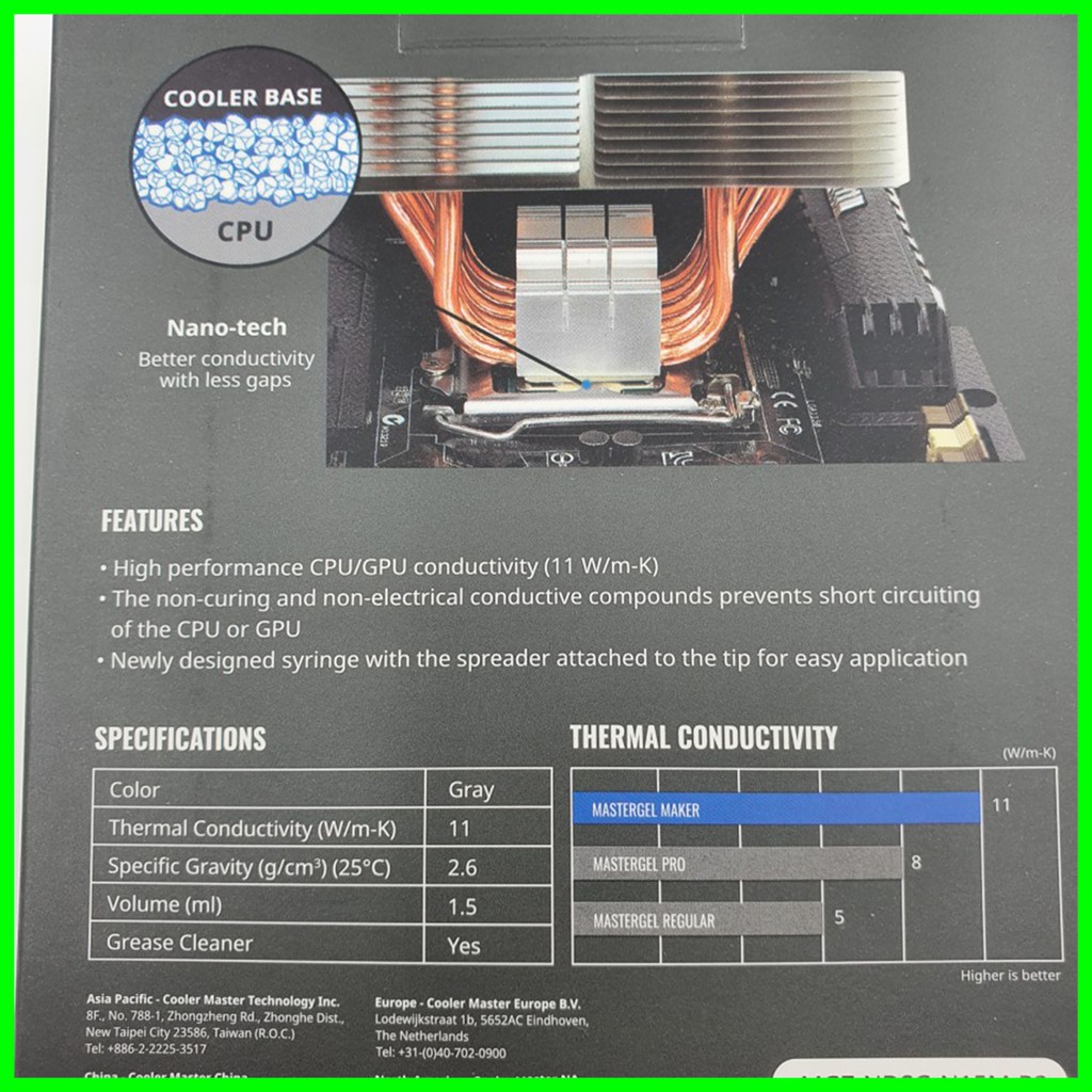 Cooler Master MasterGel Maker Thermal Pasta Processor GPU CPU VGA - Bonus Extra