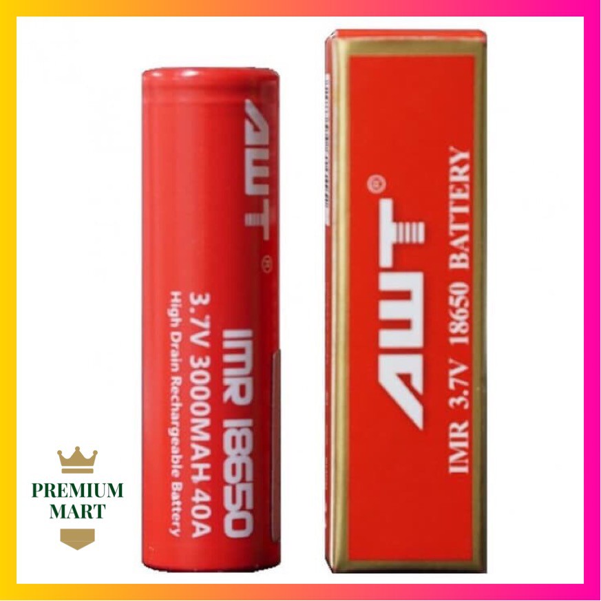 AWT IMR 18650 | 3000mah | 40A | High Drain Rechargeable Battery