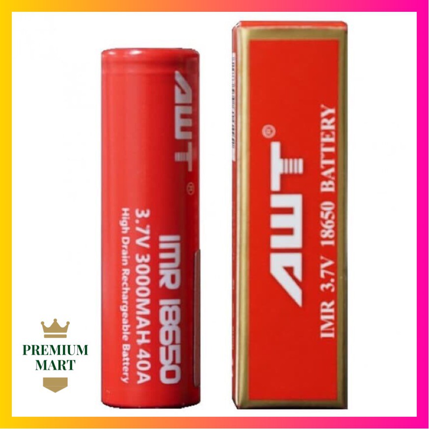 AWT IMR 18650 | 3000mah | 40A | High Drain Rechargeable Battery