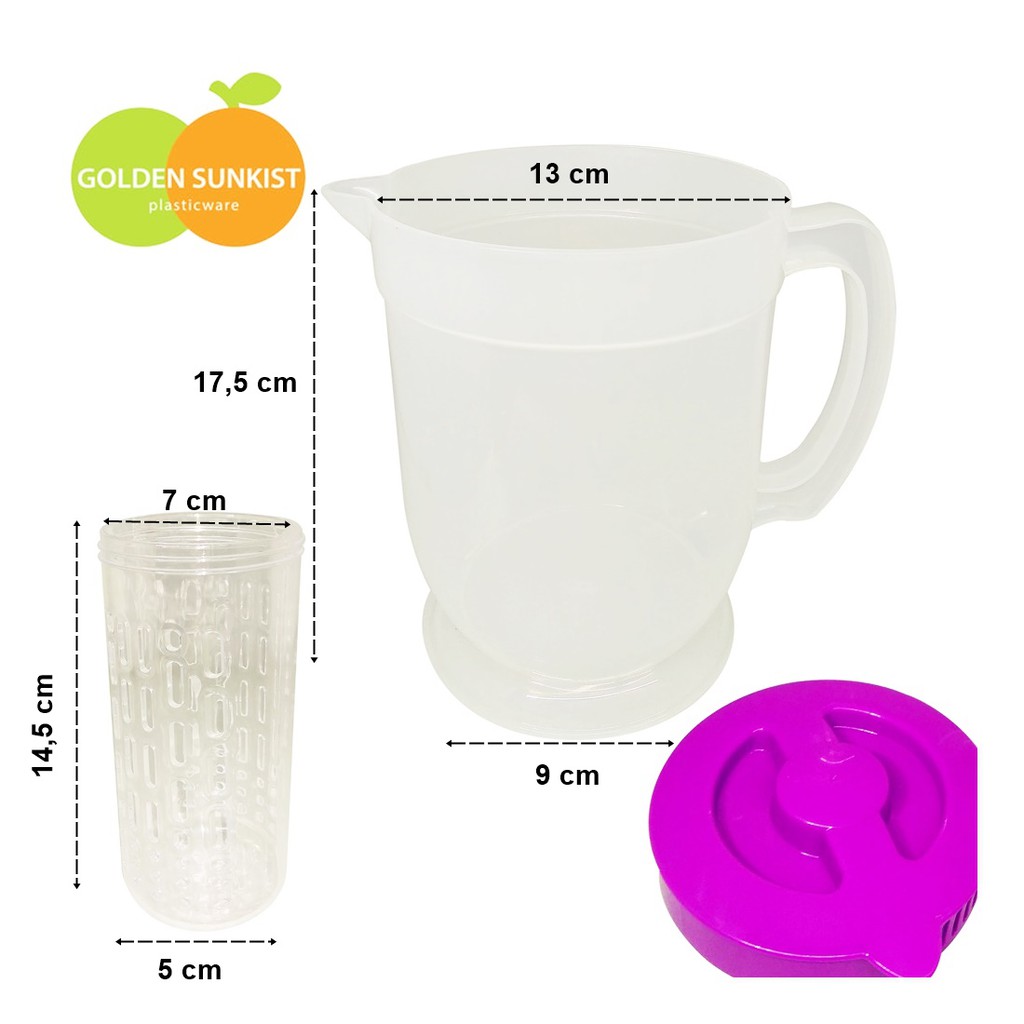 Eskan teko air minum dengan fruit infuser New