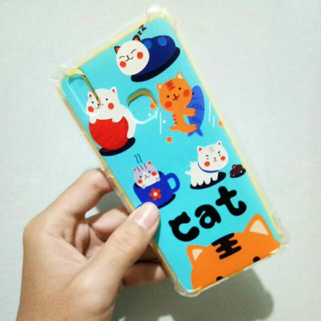 Softcase anticrack motif cat for Vivo V9 || softcase for Vivo || anticrack Vivo V9