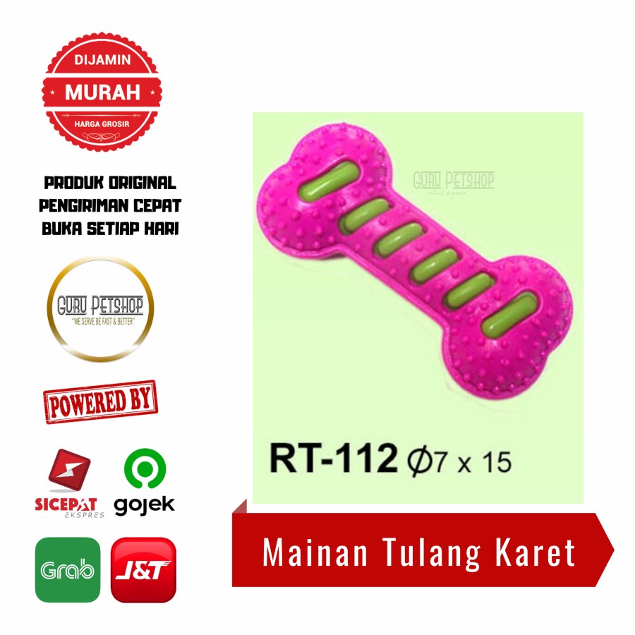 Mainan Anjing Tulang Karet Gigitan Dog Toys Octagon Rt-112