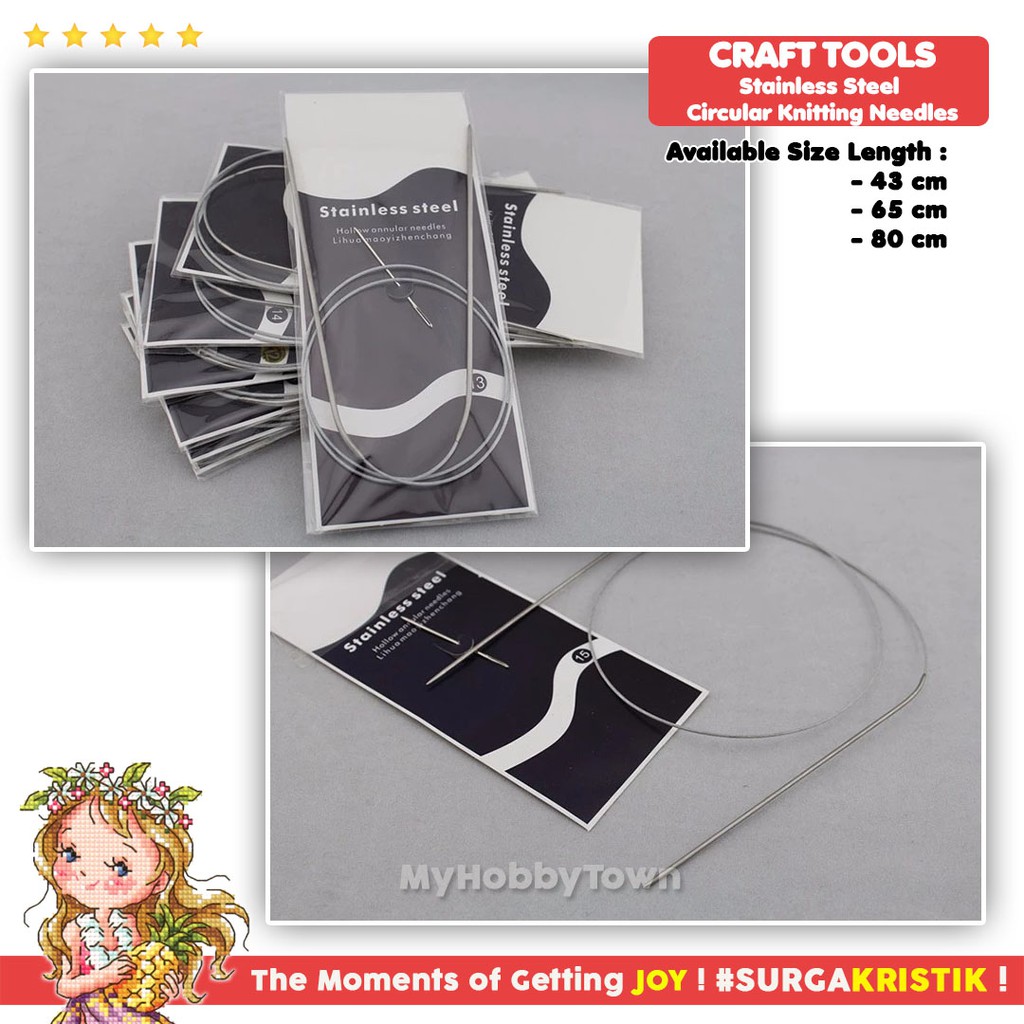 Set Isi 11 pcs Jarum Rajut Knit Circular Needle Stainless Steel