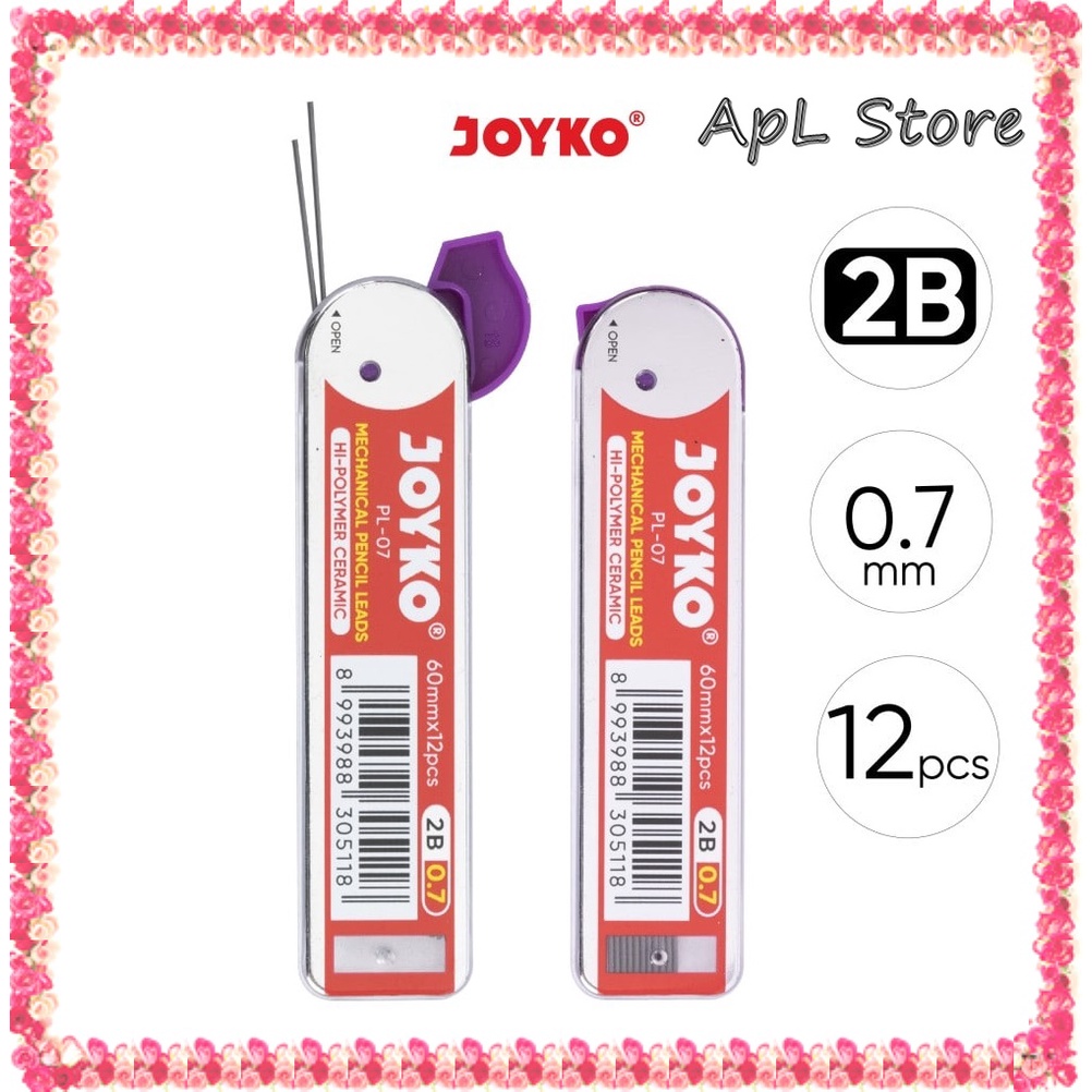 

Pencil Lead / Isi Pensil Kecil Mekanik Joyko PL-07 / 2B / 0.7 mm Isi Pensil Kecil C018