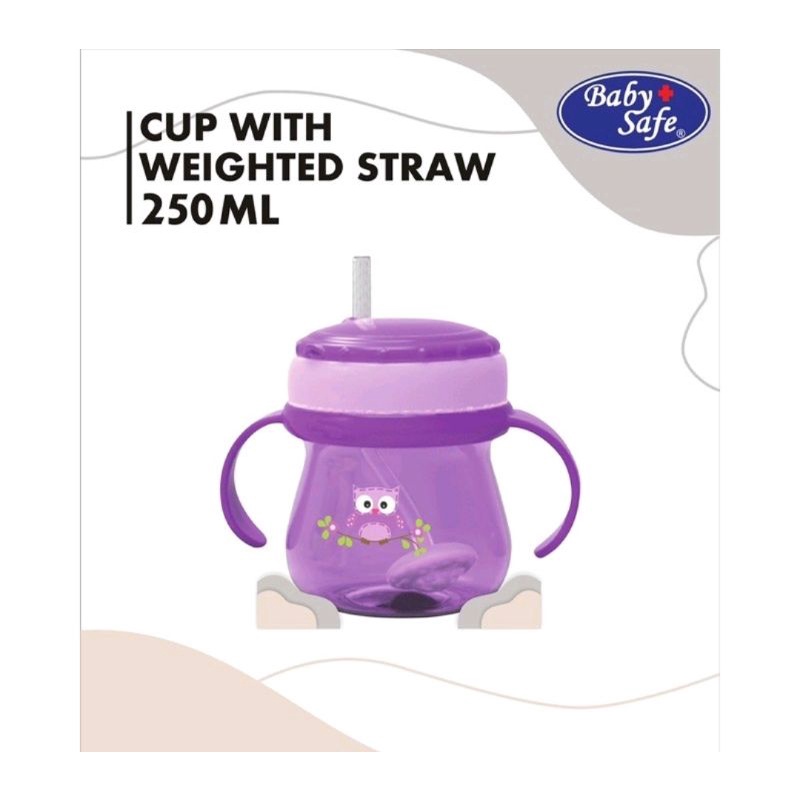 Babysafe Training Cup With weighted Straw 250 ml JP019