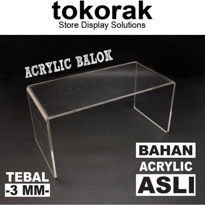 ACRYLIC BALOK T.15 CM AKRILIK MIKA TEMPAT SEPATU DOMPET TAS SERBAGUNA