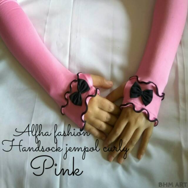 (BISA COD) Manset tangan curly 2 layer /handsock jempol /handsock jempol pita/manset tangan/masker