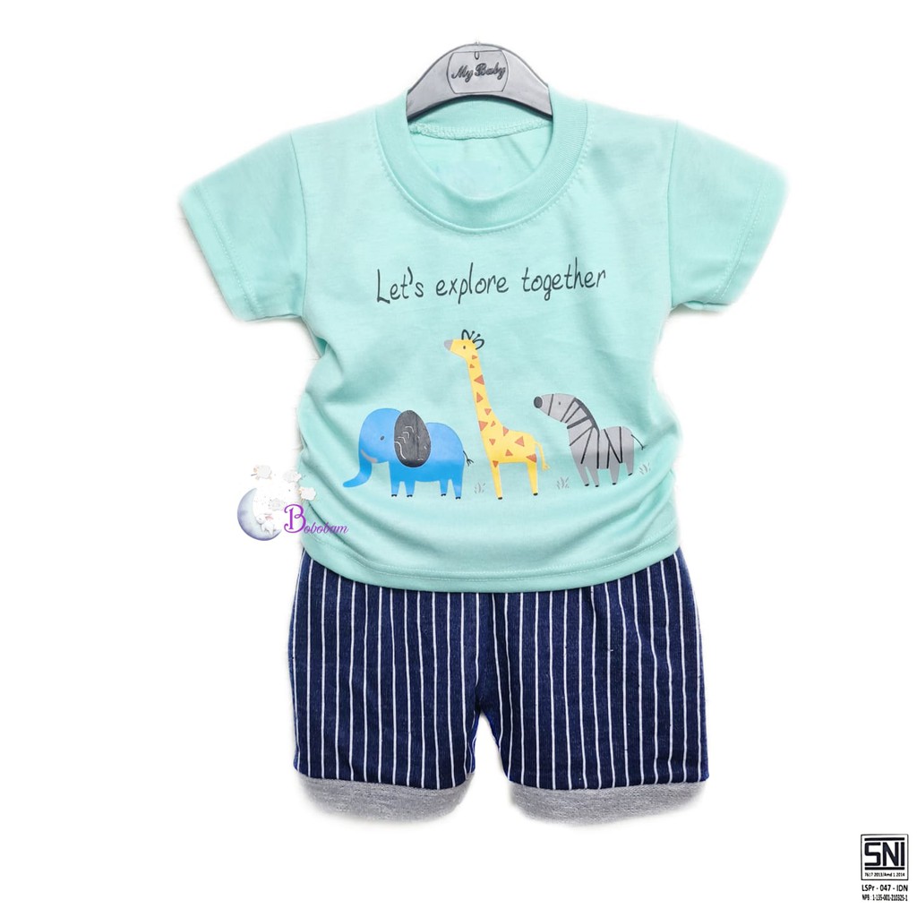 BOBOBAM BAJU BAYI LAKI LAKI  SETELAN ANAK COWO LUCU STELAN COWOK  6 12 BULAN  KEREN TRENDY KEKINIAN HEWAN UNISEX CEWE PEREMPUAN