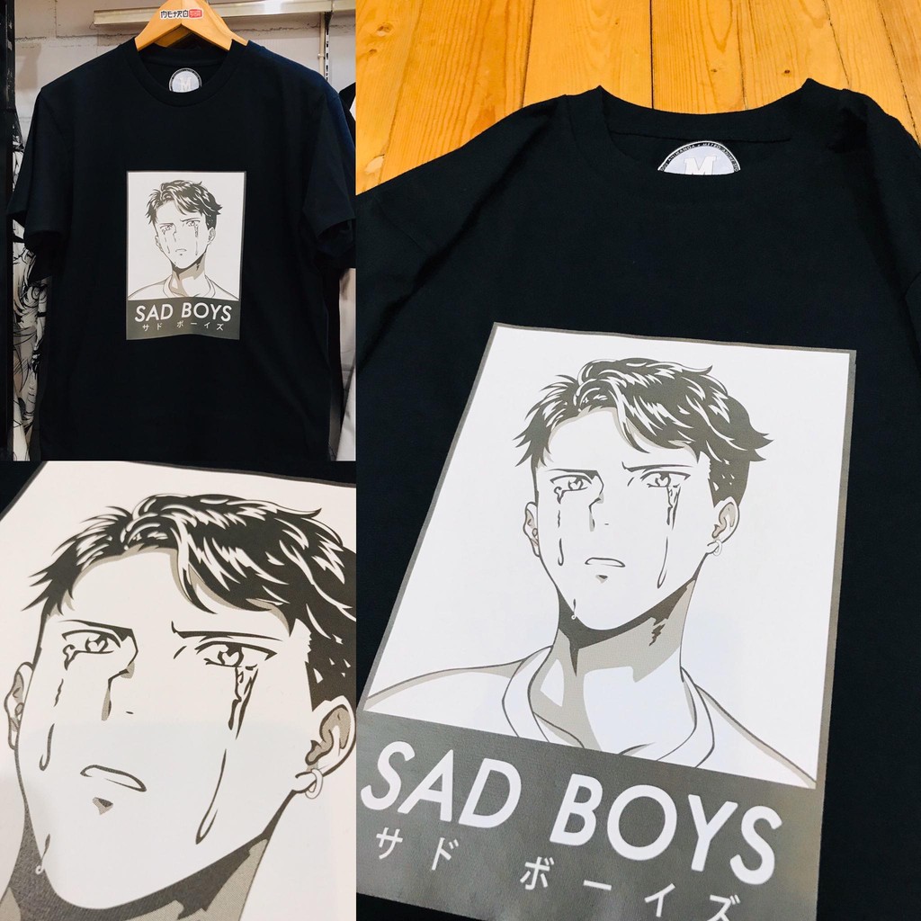 Kaos Sad Boy Black Anime Otaku Japan Sadboy Shopee Indonesia