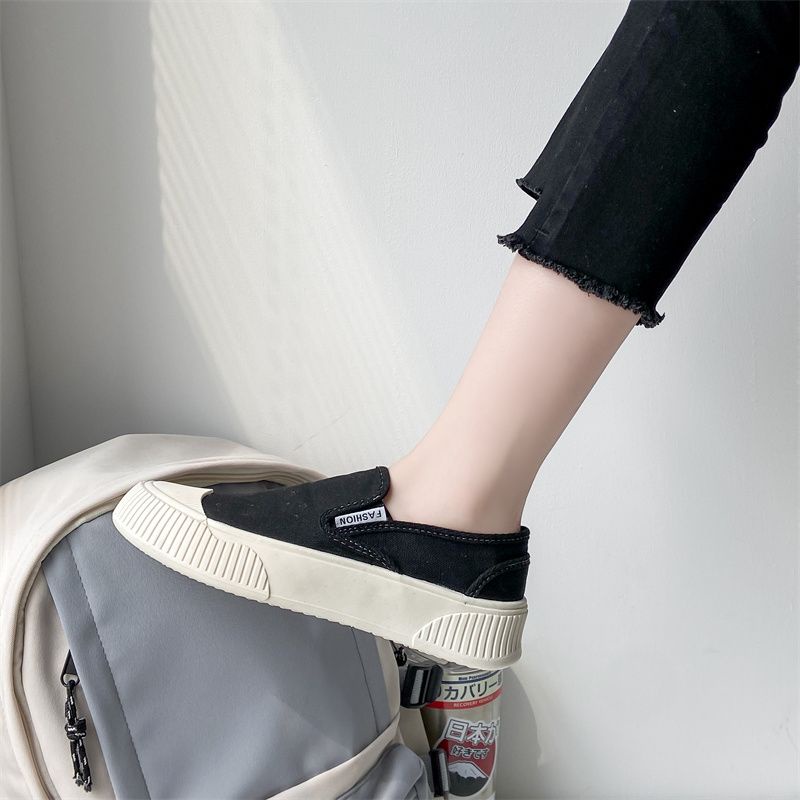 [GROSIR][COD] SEVEN_DAY SEPATU SNEAKERS WANITA KOREA IMPORT CASUAL KANVAS SHOES HITAM FQ-581