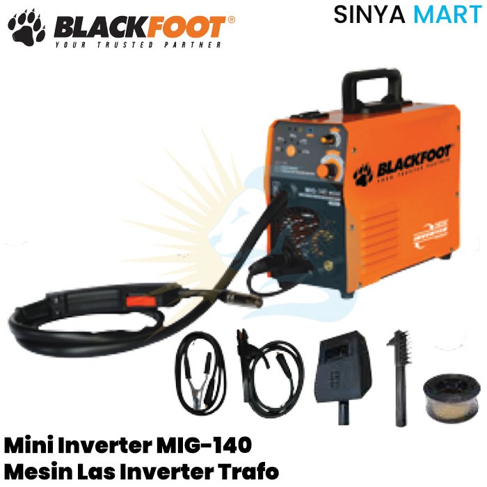 Mesin Las Blackfoot MINI MIG 140 SYNERGY Inverter Trafo Portable
