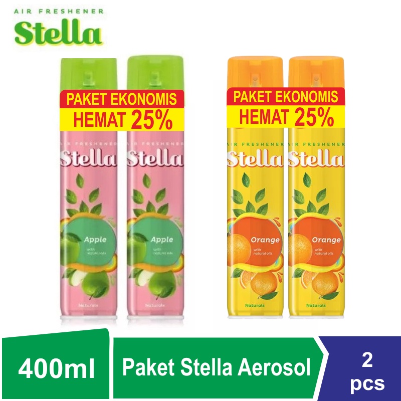 Stella Aerosol Paket Ekonomis 2 x 400ml  Orange / Apple