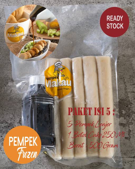 

Pempek Lenjer (Paket frozen isi 5 Lenjer) Free Cuko khas Palembang