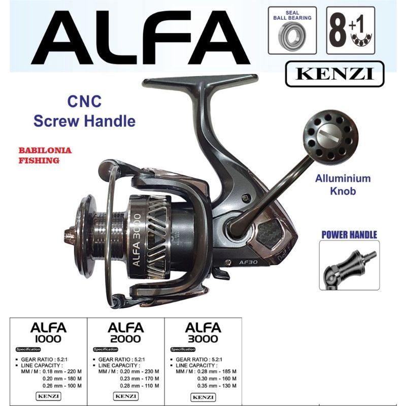 reel kenzi Alfa 1000 power handle