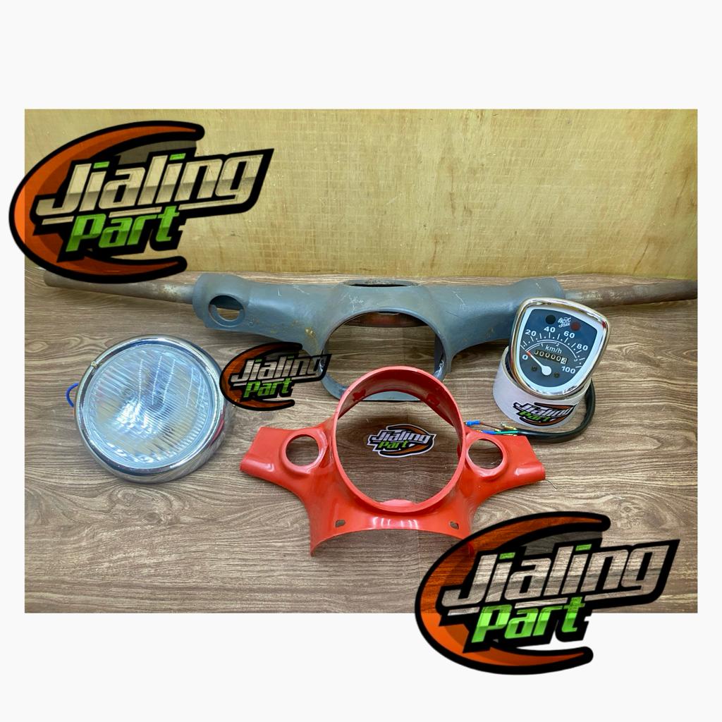 Set Stang Stir C50 Pispot Batok Kepala C50 C70 C90 ngeset batok Atas Bawah lampu dan spedometer terl