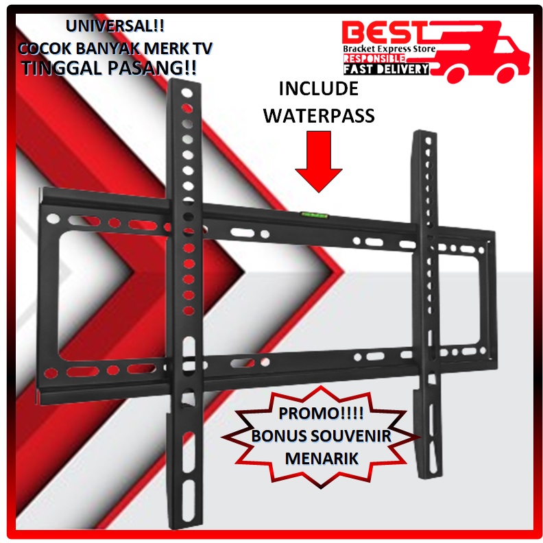 FREE GIFT!! Bracket tv 21&quot; s/d 55&quot; Universal 21 24 32 40 42 43 50 55 inch 100% FULL BESI BEST QUALITY Bracket tv Braket tv Breket tv Briket tv Brackettv Brakettv Brekettv Brikettv