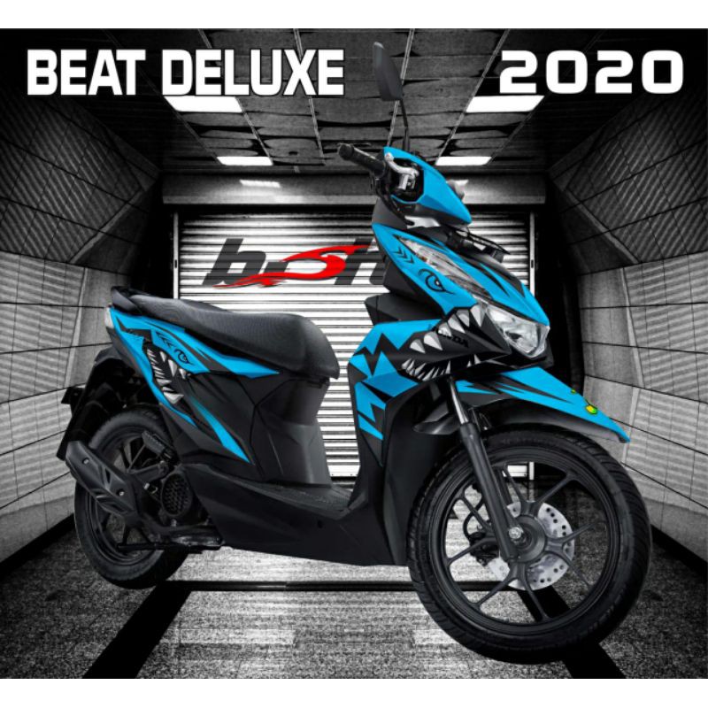 Decal Beat 2020 Shark Biru variasi sticker full body