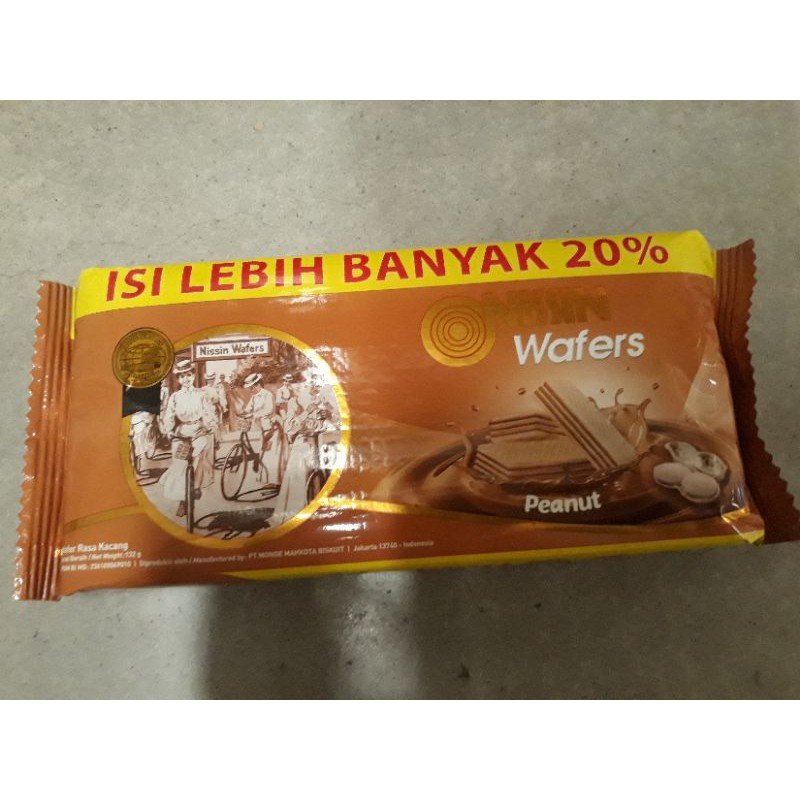 

nissin wafer peanut 132gram/nissin wafer/nissin wafer kacang/kemasan plastik