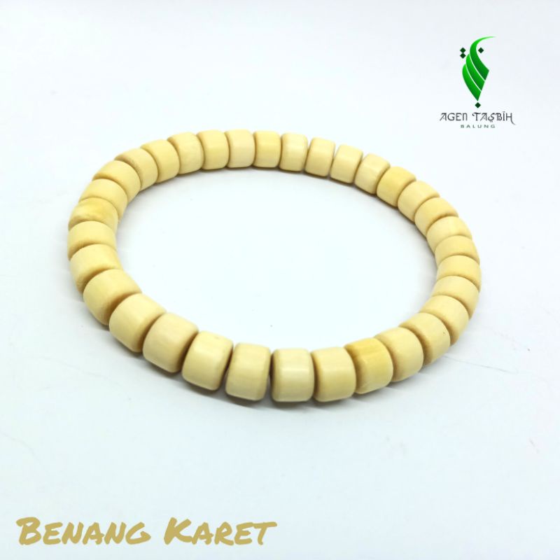 Gelang Kayu Kemuning Gading Motif Tabung Size 7mm ORIGINAL!!