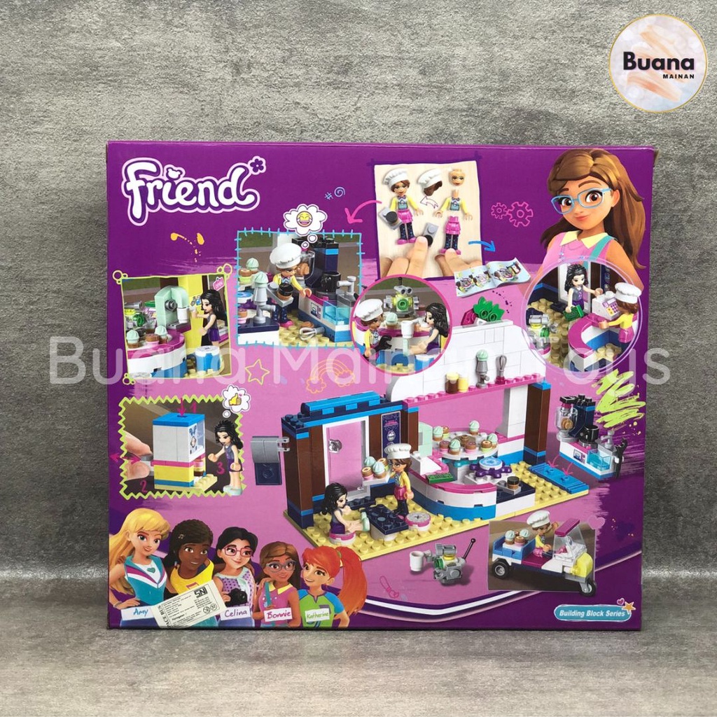 BRICKS LARI FRIENDS ICE CREAM CAFE 11201 MAINAN EDUKASI ANAK CEWE BRICK RESTORAN ES KRIM BLOCK