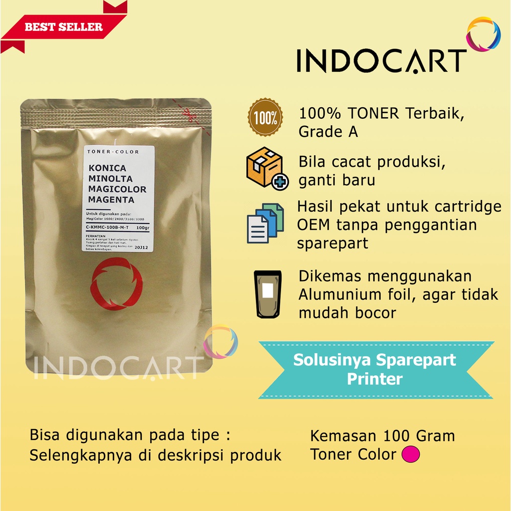 Serbuk Toner Warna Jepang-Konica Minolta MagiColor 1600-2400-100gr