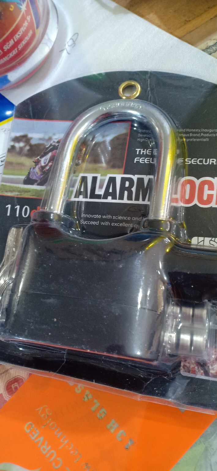 [600 Gram] Gembok Alarm Untuk Anti Maling Buat Motor Mobil Pagar Pintu Safe Premium Cod