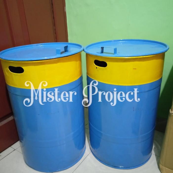 Tempat Sampah Tempat Sampah Drum + Tutup