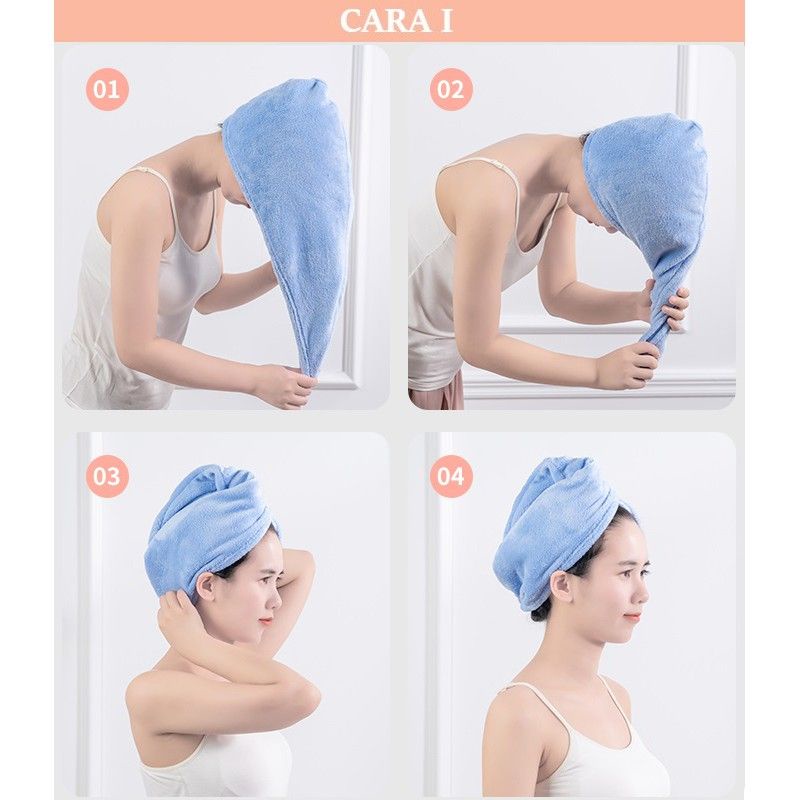 Handuk Bandana Pengering Rambut Wanita Headband Towel Microfiber