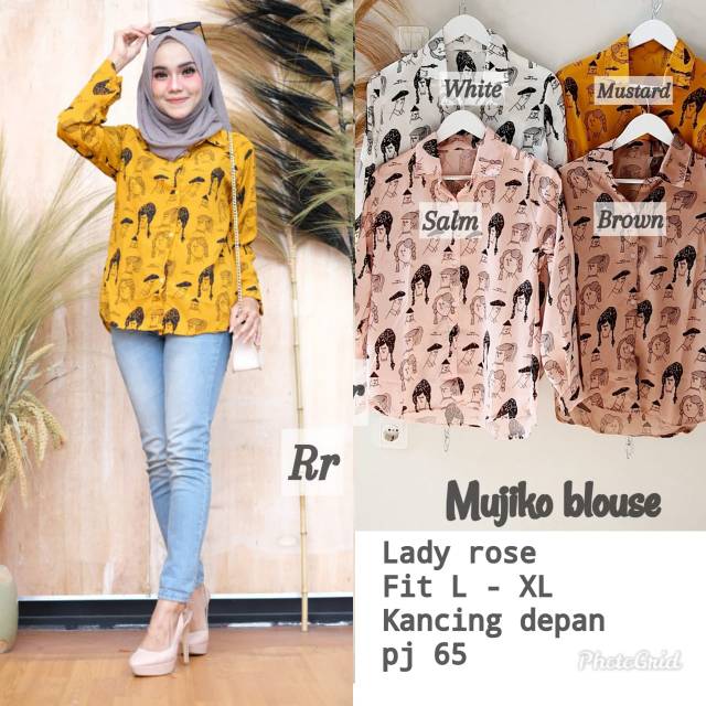 PROMO BLOUSE MUJIKO //KEMEJA CARTON//1KG MUAT 7PCS