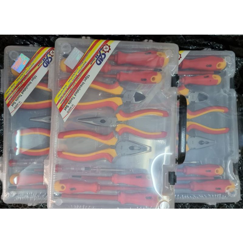 obeng tang listrik set 10pcs obeng listrik test pen 1set