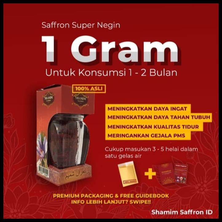 

Safron Saffron Turki Super Negin 1Gr (Grade Tertinggi) Original