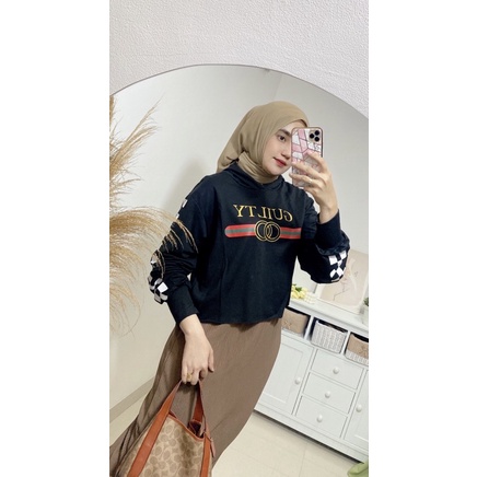 Hoodie crop import blouse