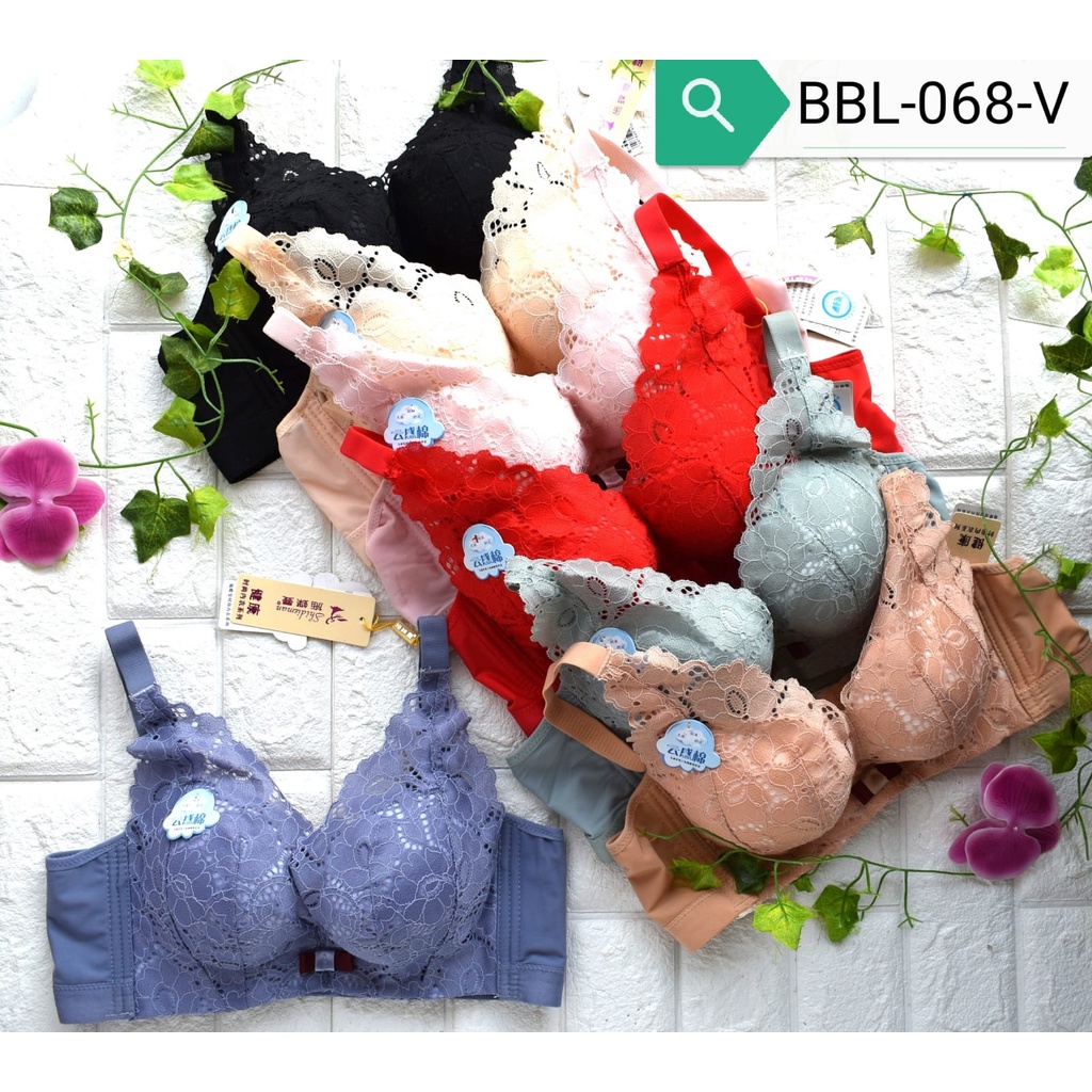 Premium BRA Super Push Up Banget BH Ada Kawat Penekan Lemak Busa Tebal Bahan Renda Halus Bunga Kait 