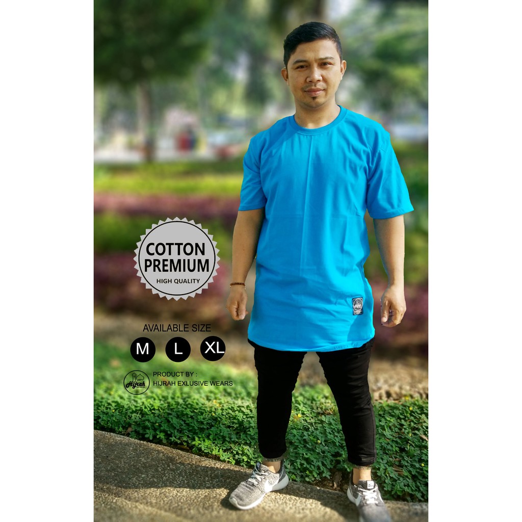 Tshirt Longline Biru Langit