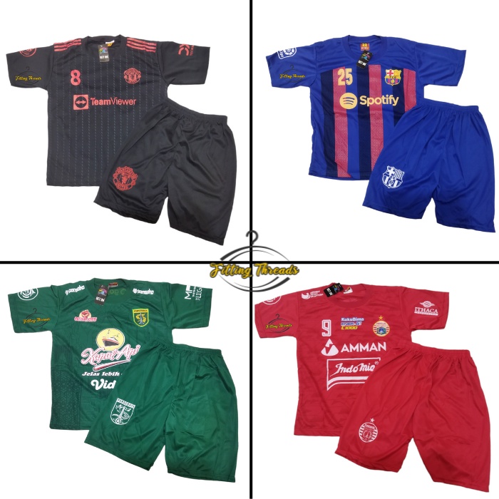 Kaos Stelan Baju Bola Anak Size 22 / Setelan Bola Anak 9 10 Tahun / Kaos Sepakbola Anak Laki Laki Tanggung