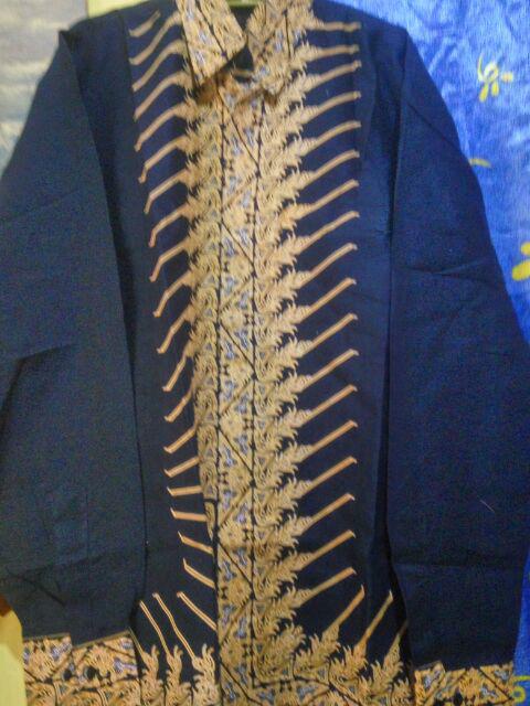 Modang Navy Kemeja Batik Pria Lapis Furing Katun Primisima Fashion Batik Solo Batik Pria Eksklusif
