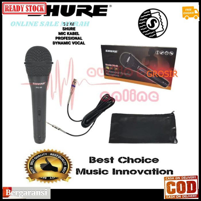 G102 SHURE legendary Mic kabel Microphone cable mik karaoke mikrophone vocal vokal artis audio sound system pengeras suara pro profesional dynamic legendaris G102  BISA SEGALA JENIS AUDIO SOUND  TERBUAT DARI BESI  GK PAKAI BATERAI COLOK Langsung nyala  10