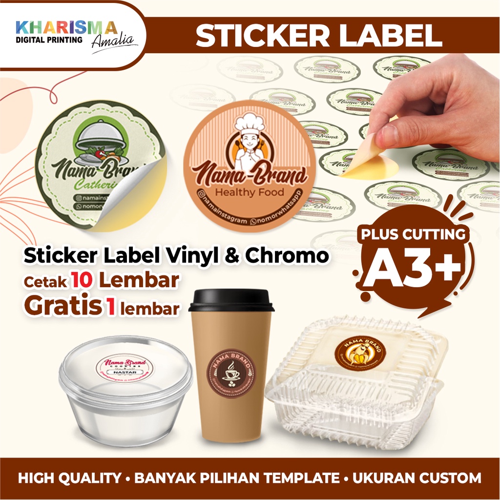 

CETAK STICKER LABEL MAKANAN CUTTING VINYL CHROMO GRATIS DESIGN STIKER VINIL KROMO KISS CUT TERMURAH