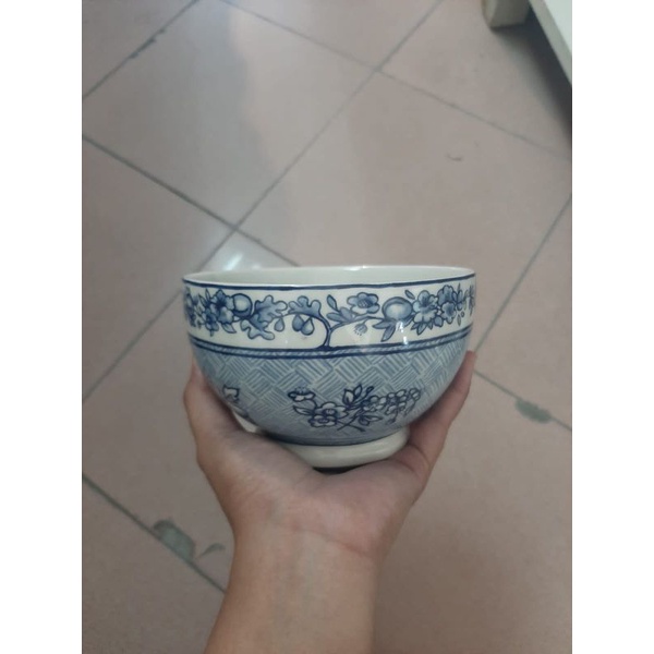 VINTAGE RICE BOWL MANGKOK MANGKUK KERAMIK SANGO MOTIF BUNGA JADUL KLASIK ANTIK KOLEKSI