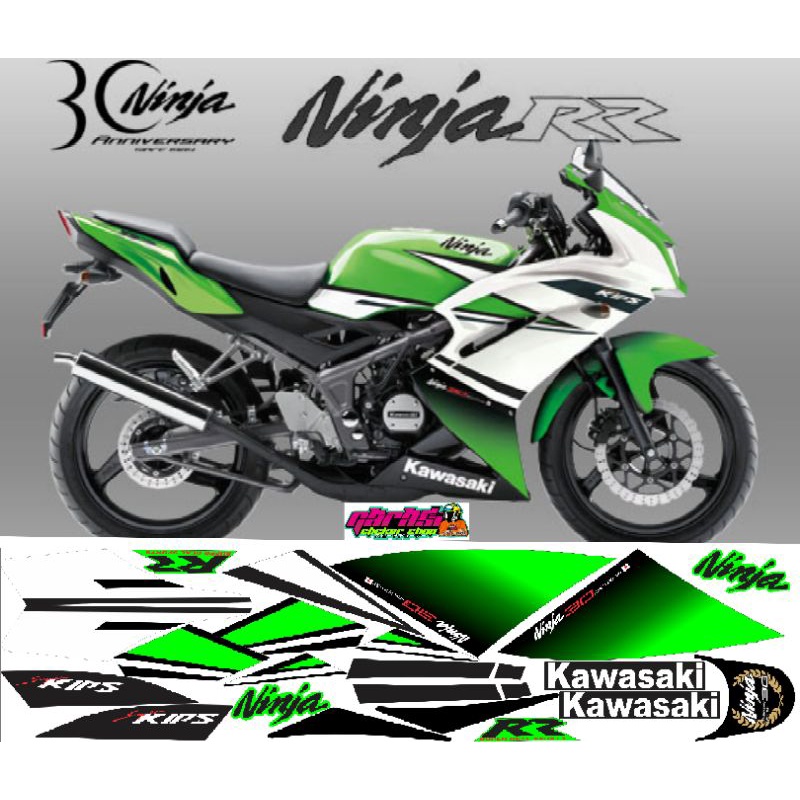 Stiker Striping kawasaki Ninja Rr New 150 Anniversary Printing Laminasi
