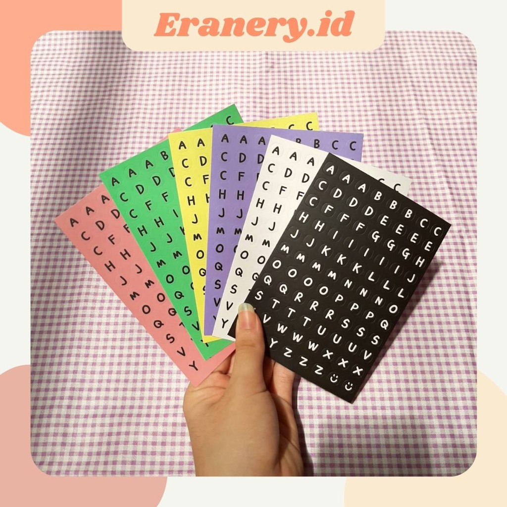 

Alphabet Dot Sticker/Sticker Alfabet/Stiker Bulat Lucu