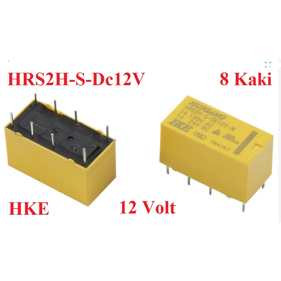 Relay HKE HUIGANG PCB 8 pin kaki 12v 12volt 12 v volt HRS2H-S-DC12V HRS2H