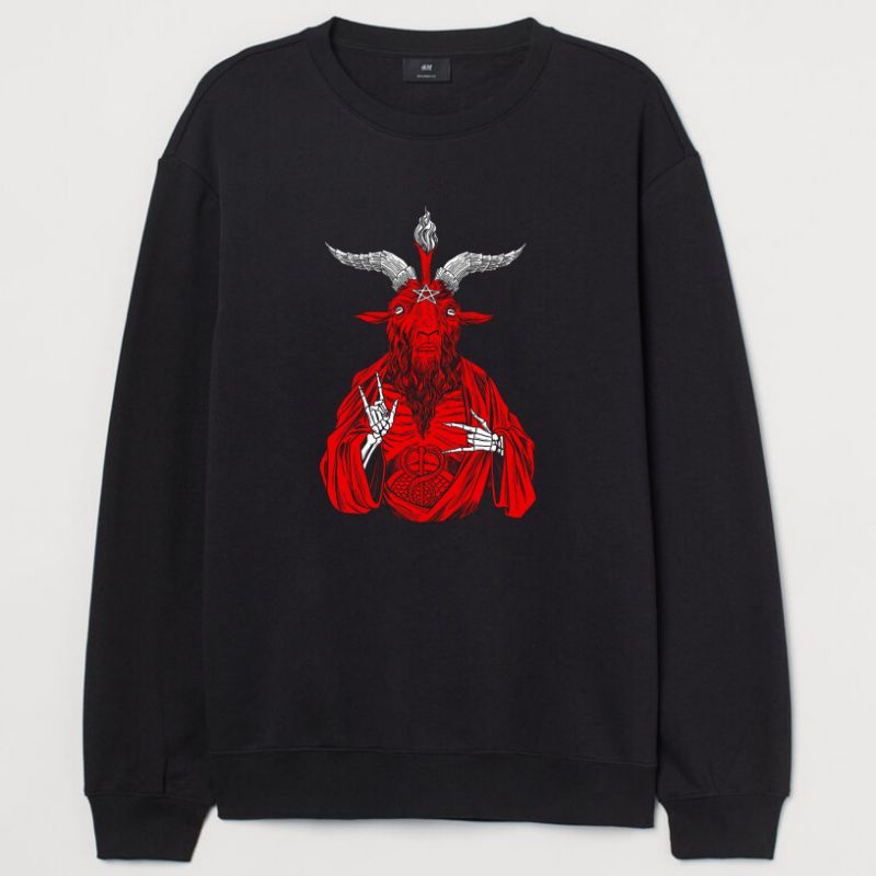 Sweater crewneck satanic baphomet goat satan / sweatshirt catharsis / sweter