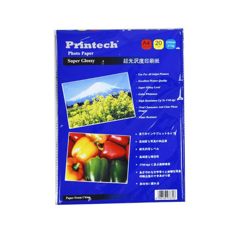 

Kertas Foto Printech A4 Glossy 210 Gsm