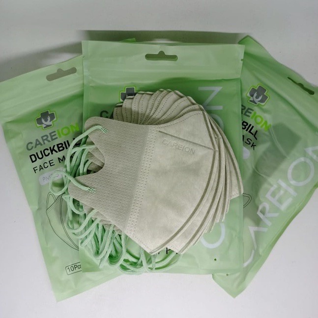 ENZ ® Masker Duckbill CAREION 4Ply Putih Hitam Warna Duckbill 4 Ply isi 10pcs Earloop Mask Kemenkes 1060