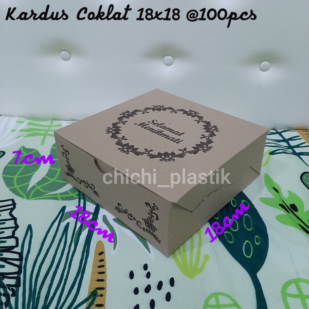 Kardus coklat 18x18 kardus nasi coklat motif