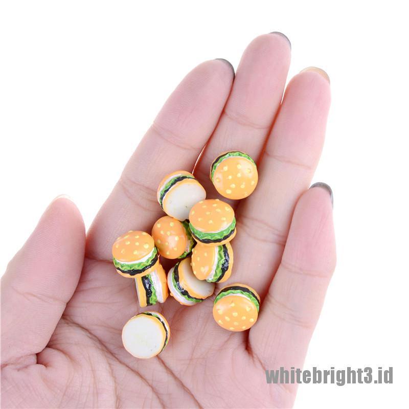 (white3) 10pcs Miniatur Hamburger Skala 1: 12 Untuk Dekorasi Rumah Boneka