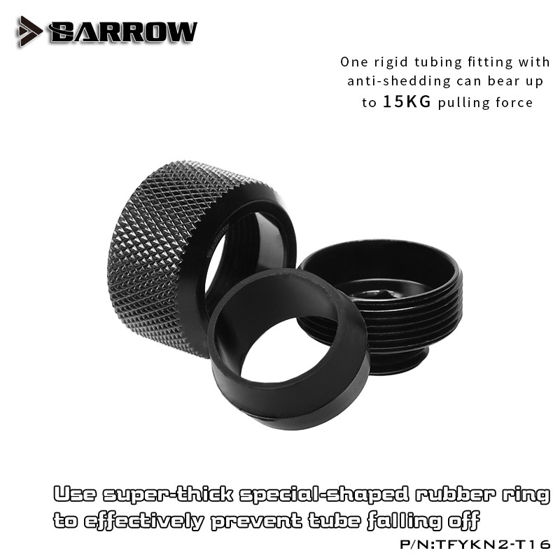 BARROW TFYKN2-T16 16mm OD Compression Fitting - Black