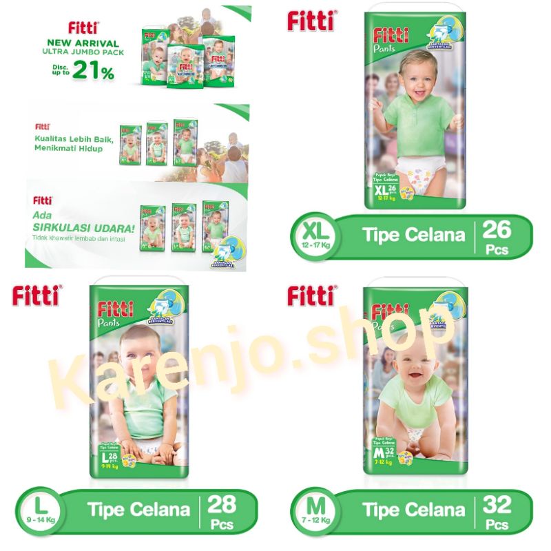 FITTI Popok Pants XXL24  XL26 L28 M32