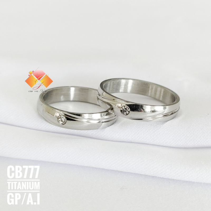 Cincin Titanium Silver Anti Karat CB777